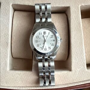 Victorinox Silver Watch with White Dial